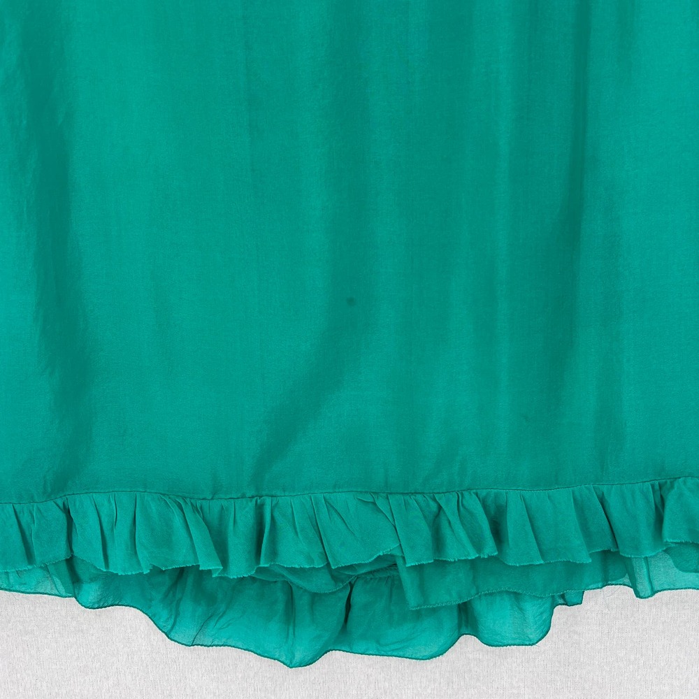 DOLCE & GABBANA Silk Sleeveless Top Womens 40 Green Black Ruffle Bow Blouse - Picture 15 of 16